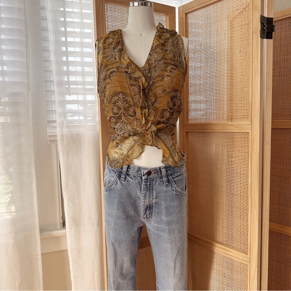 VINTAGE 90’s boho silk top - Picture 2 of 9